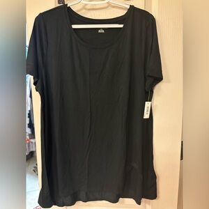 NWT Amazon Essentials Classic Black Tunic Top